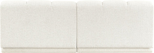 Meridian Furniture Modari Channel Tufted Modular Sofa Chenille Polyester Fabric Contemporary Living 143Cream-S2B