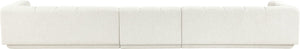 Meridian Furniture Modari Channel Tufted Modular Sofa Cream Chenille Fabric for Contemporary Living 143Cream-S3A