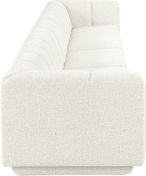 Meridian Furniture Modari Channel Tufted Modular Sofa Cream Chenille Fabric for Contemporary Living 143Cream-S3A