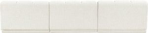 Meridian Furniture Modari Chenille Three Piece Modular Sofa with Channel Tufted Back for Living Rooms 143Cream-S3B
