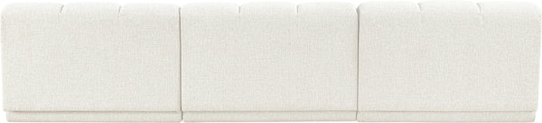 Meridian Furniture Modari Chenille Three Piece Modular Sofa with Channel Tufted Back for Living Rooms 143Cream-S3B