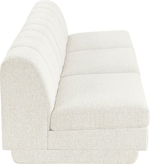 Meridian Furniture Modari Chenille Three Piece Modular Sofa with Channel Tufted Back for Living Rooms 143Cream-S3B