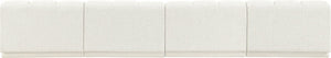 Meridian Furniture Modari Channel Tufted Chenille Modular Sectional Sofa for Modern Living Rooms 143Cream-S4B