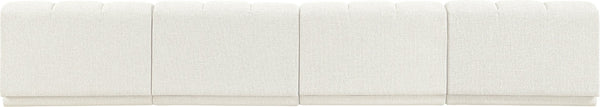 Meridian Furniture Modari Channel Tufted Chenille Modular Sectional Sofa for Modern Living Rooms 143Cream-S4B