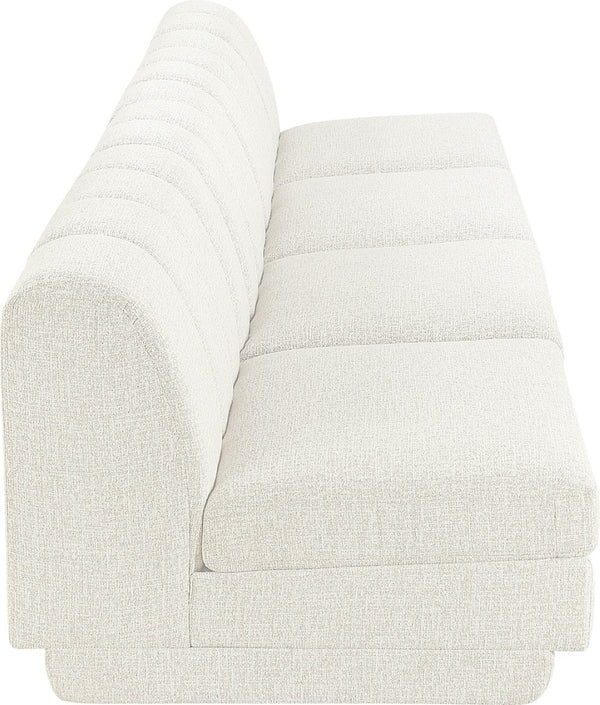Meridian Furniture Modari Channel Tufted Chenille Modular Sectional Sofa for Modern Living Rooms 143Cream-S4B