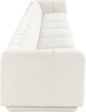 Meridian Furniture Modari Five Piece Modular Sofa Chenille Fabric Channel Tufted Contemporary Sectional 143Cream-S5A