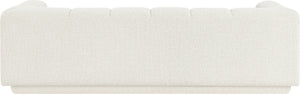 Meridian Furniture Modari Channel Tufted Chenille Sofa with Solid Wood Frame for Modern Living Room Comfort Cream 143Cream-S