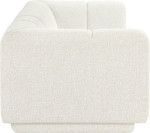 Meridian Furniture Modari Channel Tufted Chenille Sofa with Solid Wood Frame for Modern Living Room Comfort Cream 143Cream-S