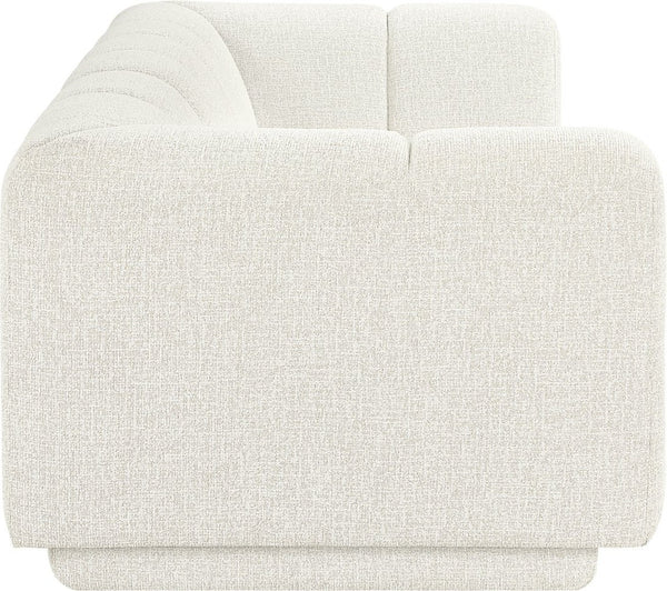 Meridian Furniture Modari Channel Tufted Chenille Sofa with Solid Wood Frame for Modern Living Room Comfort Cream 143Cream-S