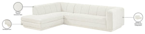 Meridian Furniture Modari Cream Chenille Modular Sectional with Channel Tufted Back for Living Rooms 143Cream-Sec2A