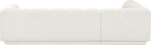 Meridian Furniture Modari Cream Chenille Modular Sectional with Channel Tufted Back for Living Rooms 143Cream-Sec2A
