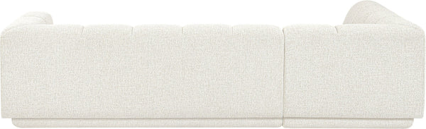 Meridian Furniture Modari Cream Chenille Modular Sectional with Channel Tufted Back for Living Rooms 143Cream-Sec2A