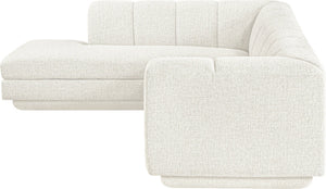 Meridian Furniture Modari Cream Chenille Modular Sectional with Channel Tufted Back for Living Rooms 143Cream-Sec2A