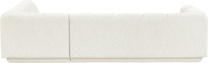 Meridian Furniture Modari Two Piece Modular Sectional Chenille Polyester Cream Channel Tufted Living Room 143Cream-Sec2B