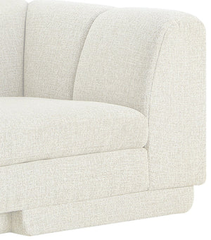Meridian Furniture Modari Two Piece Modular Sectional Chenille Polyester Cream Channel Tufted Living Room 143Cream-Sec2B