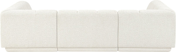 Meridian Furniture Modari Channel Tufted Cream Chenille Modular Sectional for Contemporary Living Rooms 143Cream-Sec3C