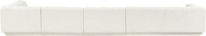 Meridian Furniture Modari Four Piece Chenille Sectional with Channel Tufting for Open Living Rooms 143Cream-Sec4A