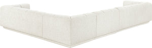 Meridian Furniture Modari Chenille Weave Modular Sectional with Channel Tufting for Modern Living Rooms 143Cream-Sec4B