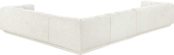Meridian Furniture Modari Chenille Weave Modular Sectional with Channel Tufting for Modern Living Rooms 143Cream-Sec4B