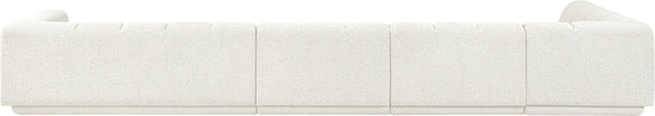 Meridian Furniture Modari Four Piece Chenille Modular Sectional with Channel Tufting for Open Living 143Cream-Sec4D
