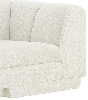 Meridian Furniture Modari Seven Piece Chenille Modular Sectional with Channel Tufting for Open Living 143Cream-Sec7A