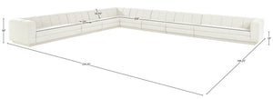 Meridian Furniture Modari Eight Piece Modular Sectional Chenille Cream Polyester Channel Tufted Living Room 143Cream-Sec8A