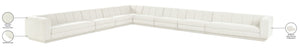 Meridian Furniture Modari Eight Piece Modular Sectional Chenille Cream Polyester Channel Tufted Living Room 143Cream-Sec8A