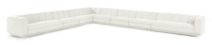 Meridian Furniture Modari Eight Piece Modular Sectional Chenille Cream Polyester Channel Tufted Living Room 143Cream-Sec8A
