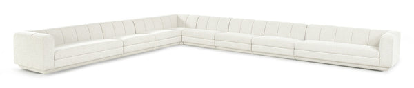 Meridian Furniture Modari Eight Piece Modular Sectional Chenille Cream Polyester Channel Tufted Living Room 143Cream-Sec8A