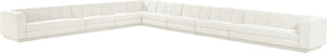 Meridian Furniture Modari Eight Piece Modular Sectional Chenille Cream Polyester Channel Tufted Living Room 143Cream-Sec8A