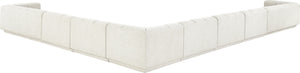 Meridian Furniture Modari Eight Piece Modular Sectional Chenille Cream Polyester Channel Tufted Living Room 143Cream-Sec8A