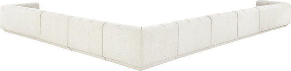 Meridian Furniture Modari Eight Piece Modular Sectional Chenille Cream Polyester Channel Tufted Living Room 143Cream-Sec8A
