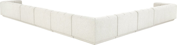 Meridian Furniture Modari Eight Piece Modular Sectional Chenille Cream Polyester Channel Tufted Living Room 143Cream-Sec8A