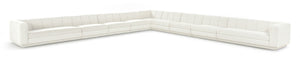 Meridian Furniture Modari Nine Piece Modular Sectional Chenille Cream Polyester Channel Tufted Living Room 143Cream-Sec9A