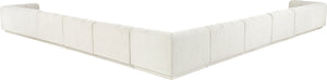 Meridian Furniture Modari Nine Piece Modular Sectional Chenille Cream Polyester Channel Tufted Living Room 143Cream-Sec9A