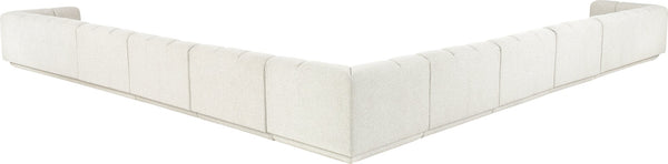 Meridian Furniture Modari Nine Piece Modular Sectional Chenille Cream Polyester Channel Tufted Living Room 143Cream-Sec9A