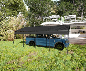 English Elm Metal Carport 12x20 Galvanized Steel Canopy Heavy Duty Outdoor Garage Shelter Kit W1598S00018