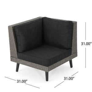 English Elm Christopher Knight Home® - Tahiti Corner Sofa Set With Table - Stylish Brown Outdoor Seating, Weather-Resistant & Comfortable 60125.00SETMBK