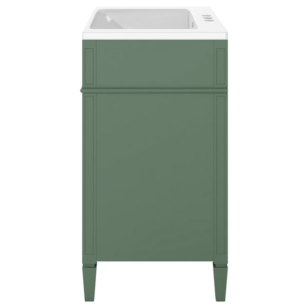 English Elm 30'' Bathroom Vanity Set With Mirror, Modern Freestanding Storage, 2 Drawers & Tip-Out Organizer SW000127AAF-3