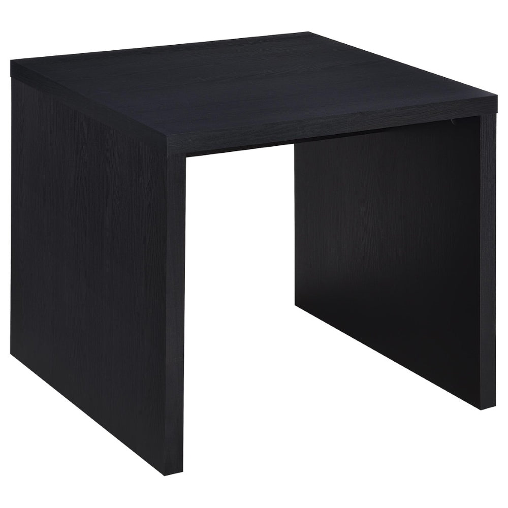 English Elm Canyon Matte Black Square End Table Scratch Resistant Surface for Modern Living Spaces B062P448032