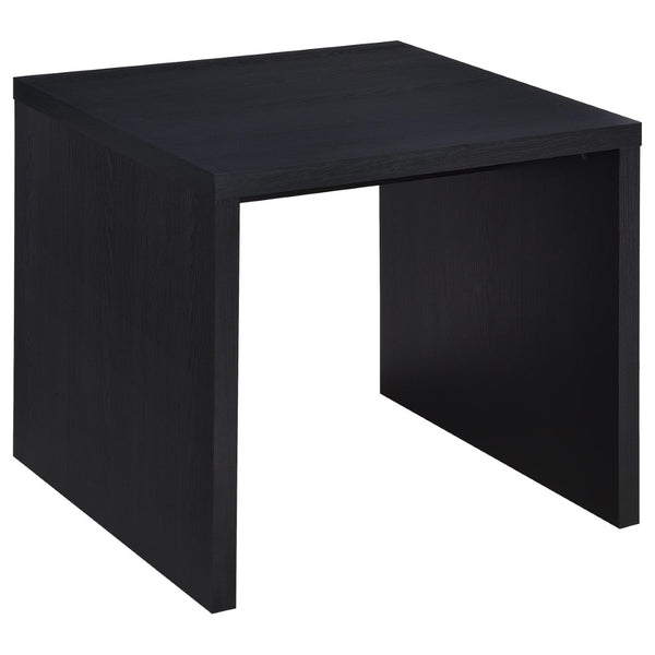 English Elm Canyon Matte Black Square End Table Scratch Resistant Surface for Modern Living Spaces B062P448032