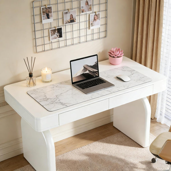 English Elm Sturdy Two-tier Computer Desk with File Cabinet and Monitor Riser for Home Office T3971P453207