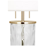 Robert Abbey Gloria Table Lamp Modern Brass Finish Wavy Glass Body Oyster Linen Shade