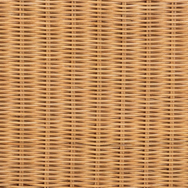 Baxton Studio bali Maritza Scalloped Natural Rattan Bed Frame – Handwoven Wicker with Elegant Braided Design, Boho Style King Maritza-Wood/Light Honey-King