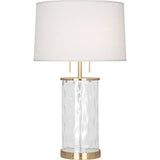 Robert Abbey Gloria Table Lamp Modern Brass Finish Wavy Glass Body Oyster Linen Shade