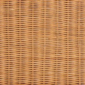 Baxton Studio bali Melanie Natural Rattan Bed – Handwoven Coastal Boho Frame with Scalloped Headboard Design King Melanie-Wood/Light Honey-King