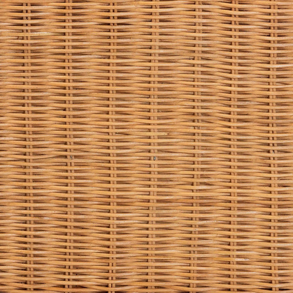 Baxton Studio bali Melanie Natural Rattan Bed – Handwoven Coastal Boho Frame with Scalloped Headboard Design King Melanie-Wood/Light Honey-King