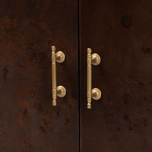 Baxton Studio bali Latika Real Burl Wood Storage Cabinet - Elegant Dark Walnut Sideboard with Brass Handles, Fully Assembled SVN-789-Dark Walnut-Blopy-Cabinet