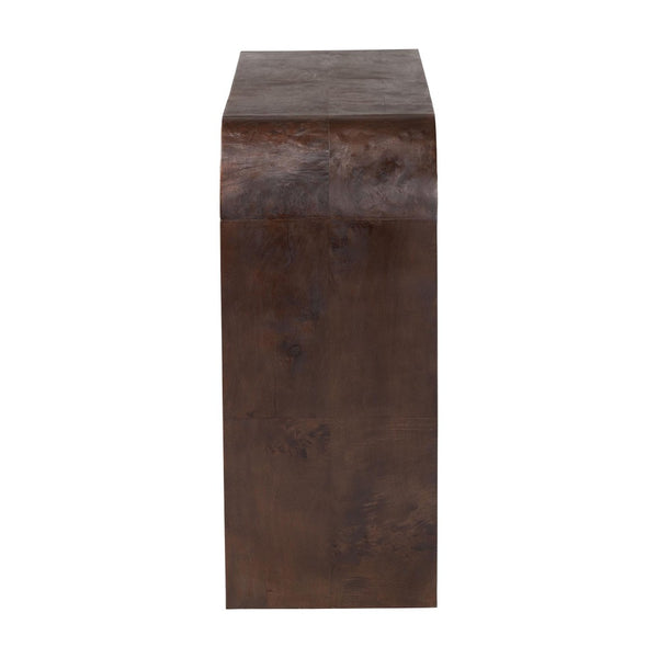 Baxton Studio bali Revelle Modern Burl Wood Console Table in Dark Walnut - Stunning Waterfall Design for Home Decor SVN-14-Dark Walnut-Console Table