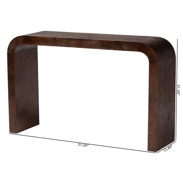 Baxton Studio bali Revelle Modern Burl Wood Console Table in Dark Walnut - Stunning Waterfall Design for Home Decor SVN-14-Dark Walnut-Console Table